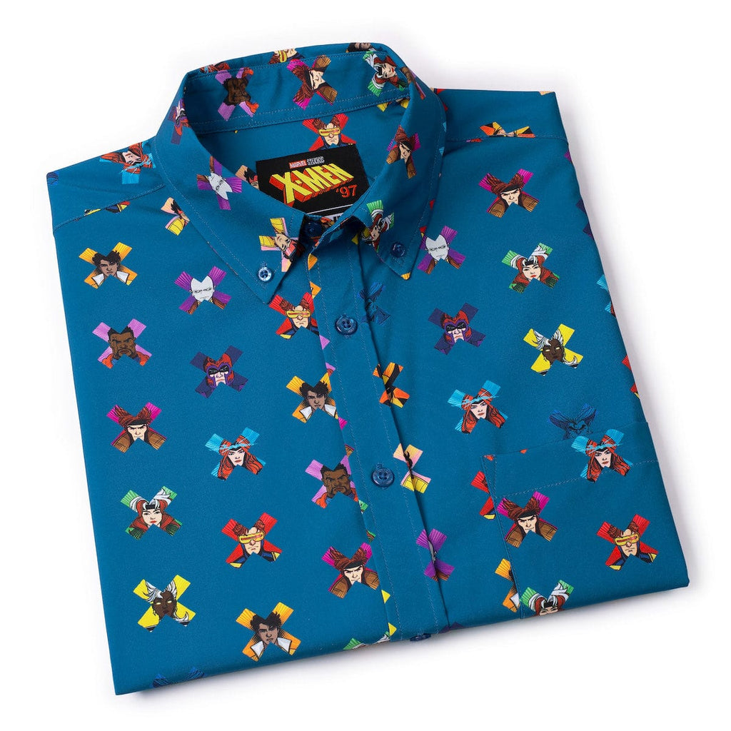 RSVLTS All My Xs KUNUFLEX Short Sleeve Shirt in Blue — detail 9
