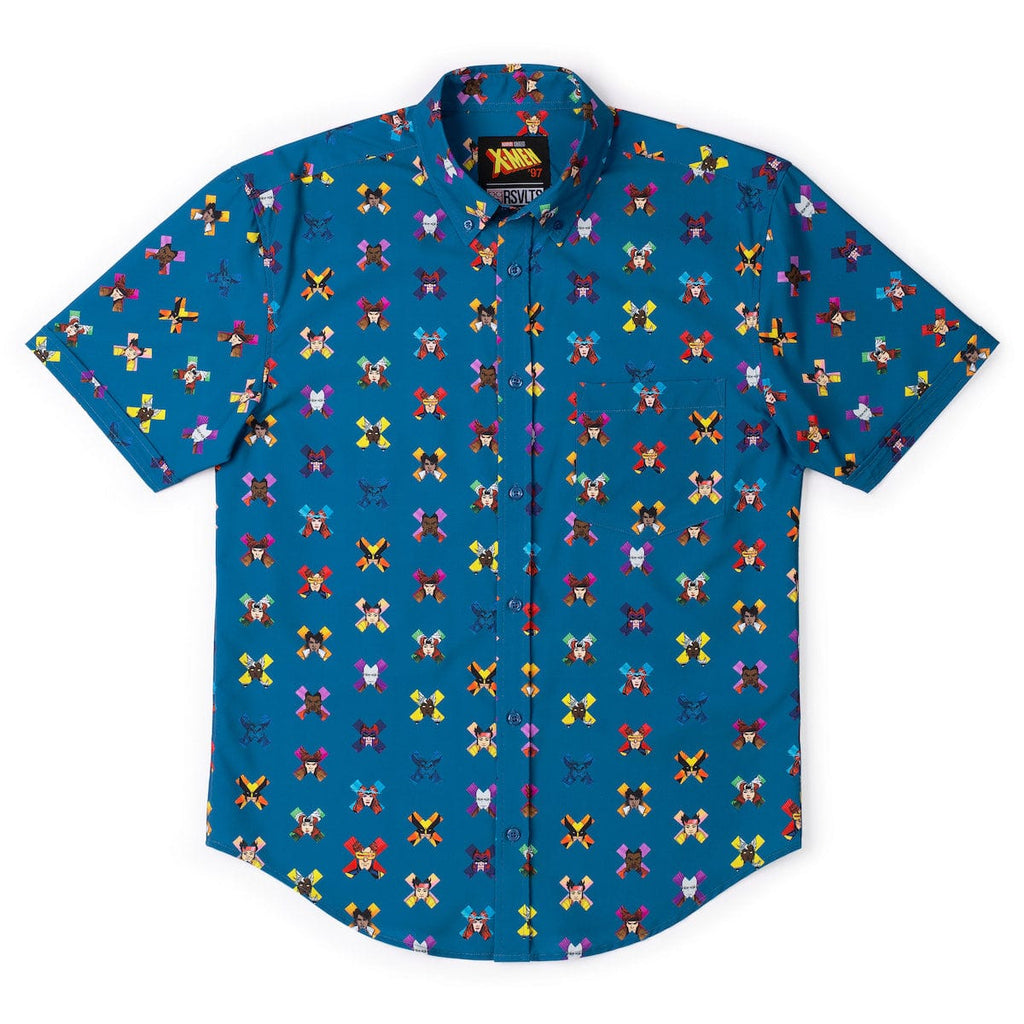 RSVLTS All My Xs KUNUFLEX Short Sleeve Shirt in Blue — detail 6
