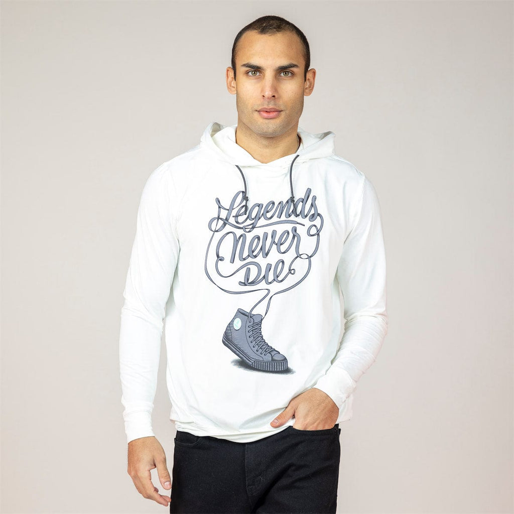 RSVLTS Legends Never Die Performance Hoodie in White — detail 7