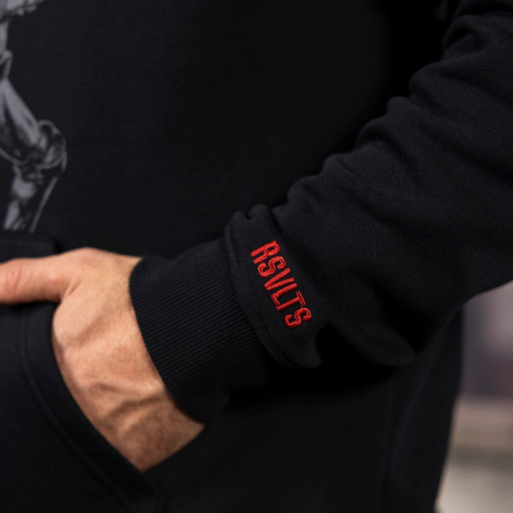 RSVLTS Strike Hard and Fade Away Classic Hoodie in Black — detail 6