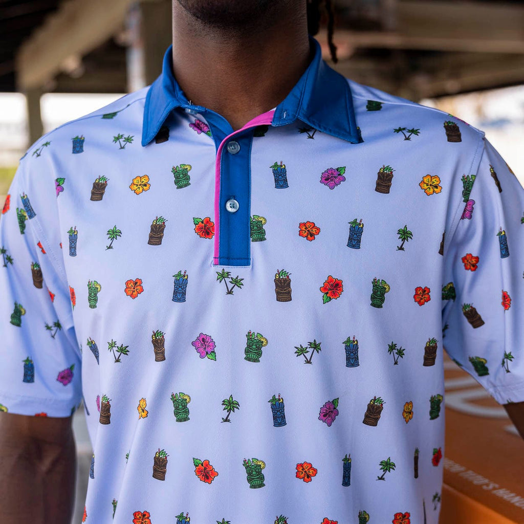 RSVLTS It's 5-Under Par Somewhere All-Day Polo in Blue — detail 5