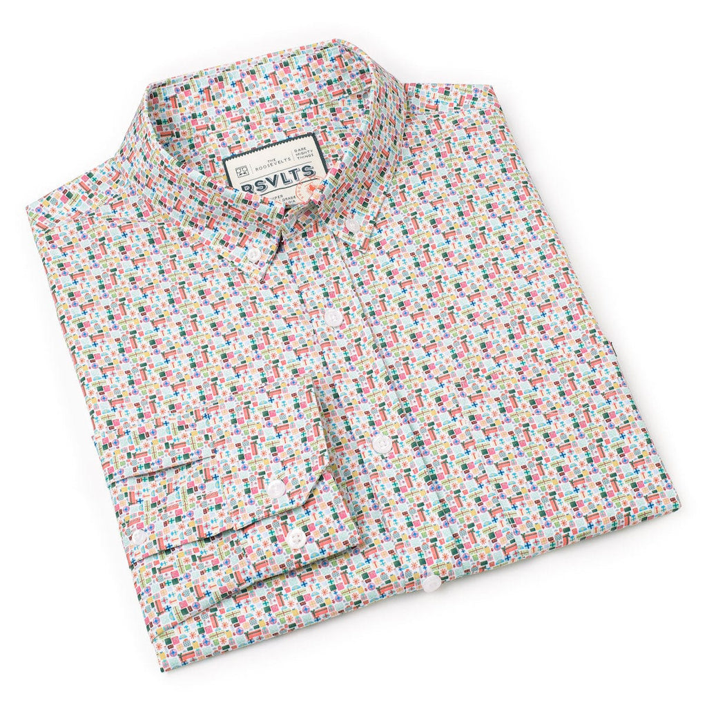 RSVLTS Do You Even Gift, Bro? Long Sleeve Shirt in White — detail 5