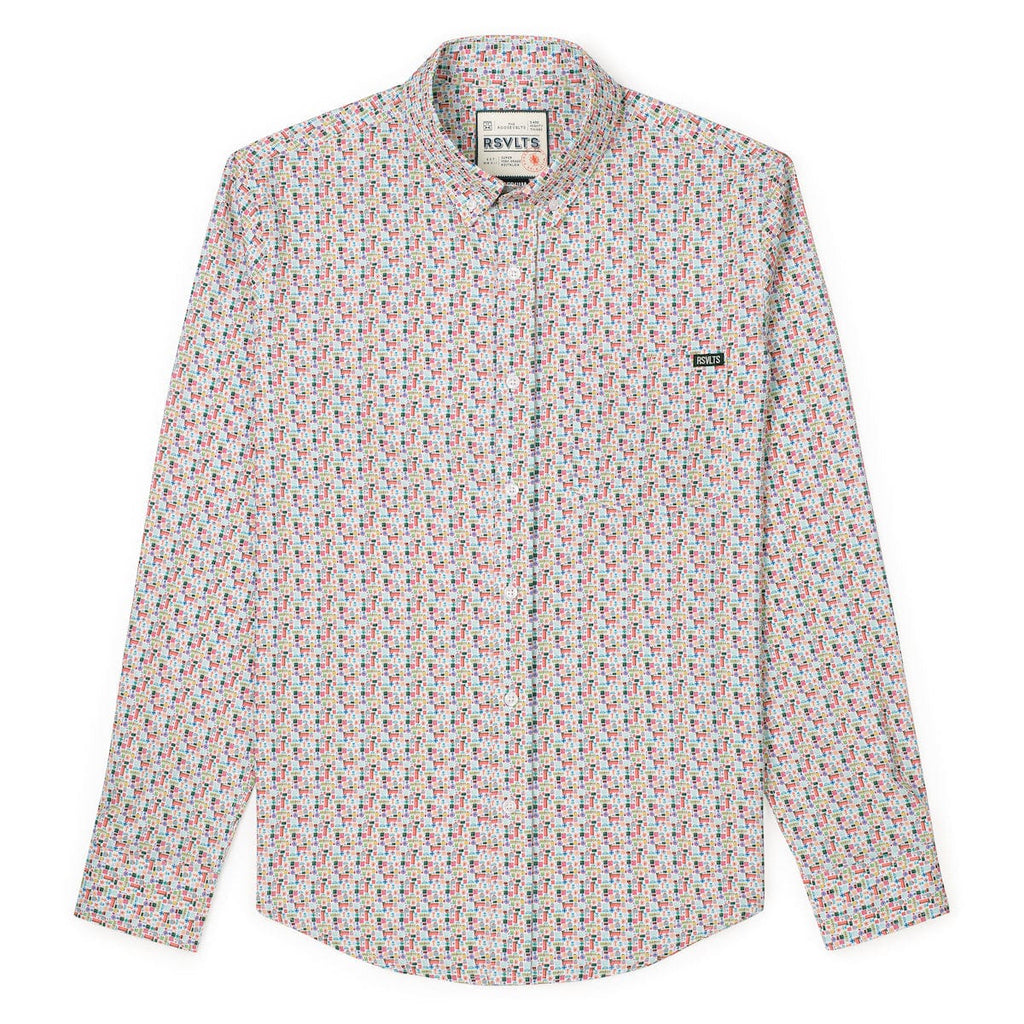 RSVLTS Do You Even Gift, Bro? Long Sleeve Shirt in White — front view