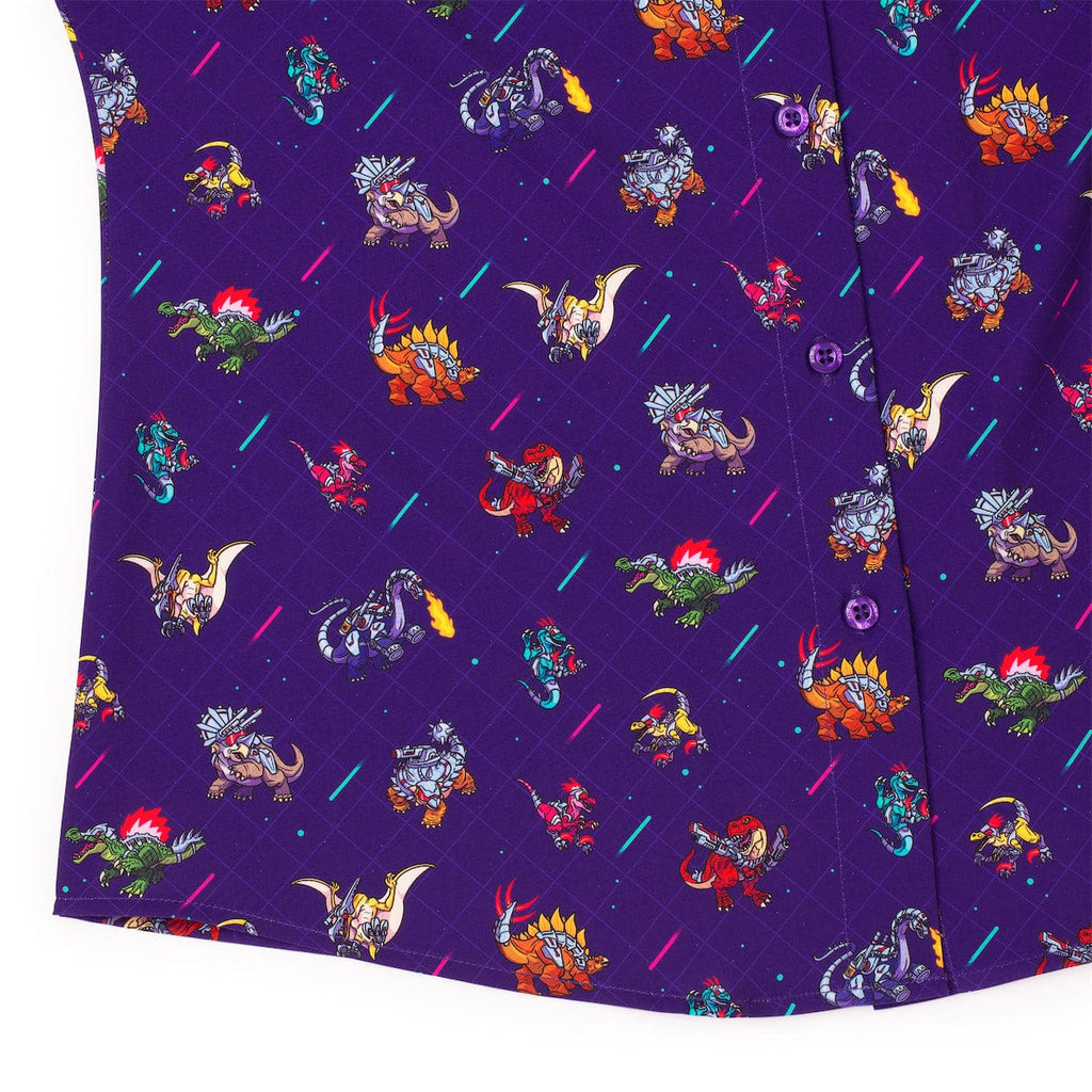 RSVLTS Lazer Dinos Women's KUNUFLEX Short Sleeve Shirt in Purple — detail 6