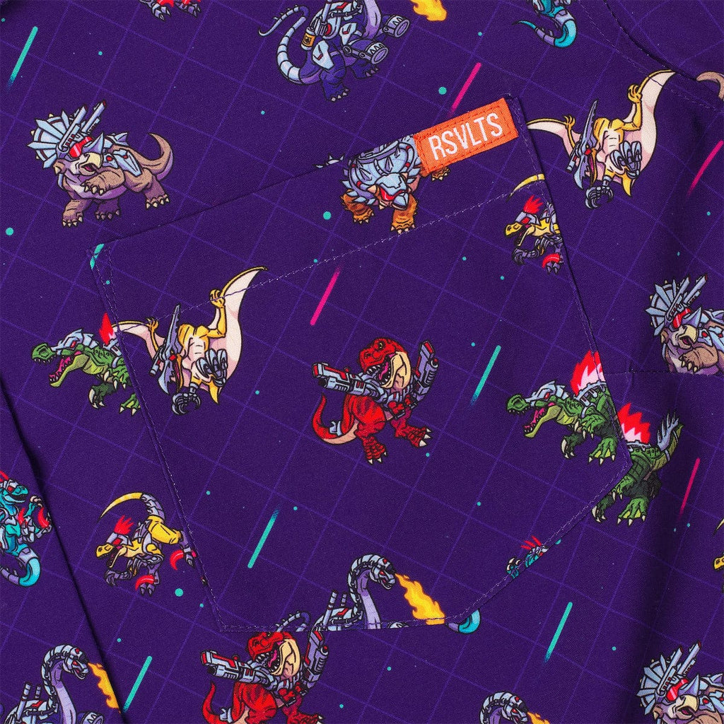 RSVLTS Lazer Dinos Women's KUNUFLEX Short Sleeve Shirt in Purple — detail 4