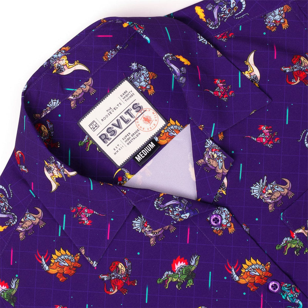 RSVLTS Lazer Dinos Women's KUNUFLEX Short Sleeve Shirt in Purple — detail 5