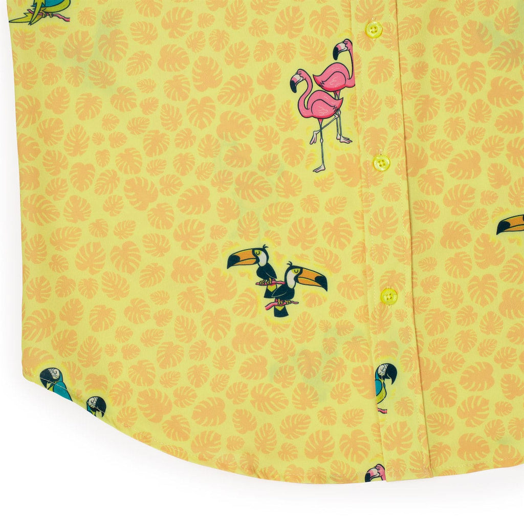 RSVLTS Bird’s the Word KUNUFLEX Short Sleeve Shirt in Yellow — detail 5