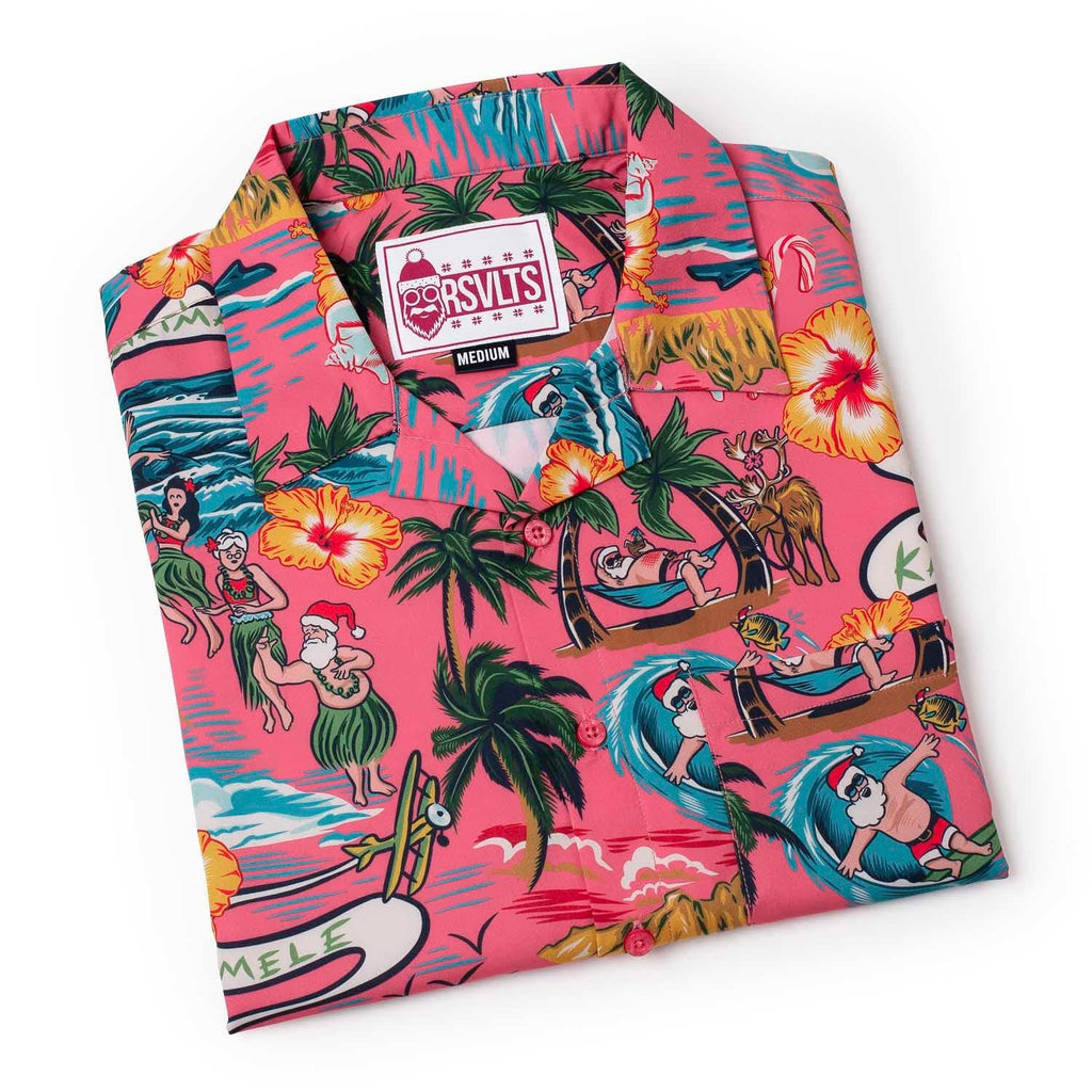 RSVLTS Chill Santa KUNUFLEX Short Sleeve Shirt in Red — detail 9