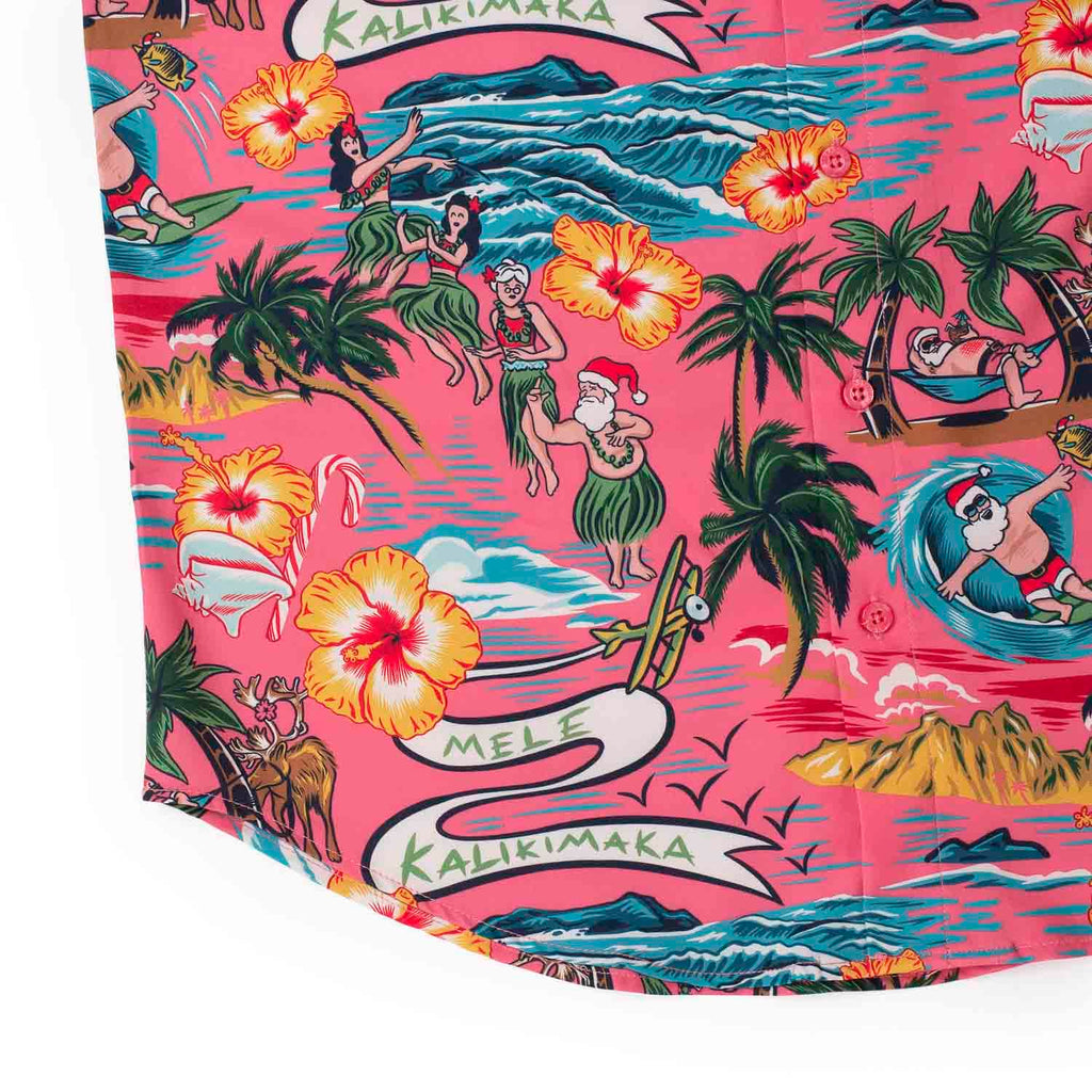 RSVLTS Chill Santa KUNUFLEX Short Sleeve Shirt in Red — detail 7