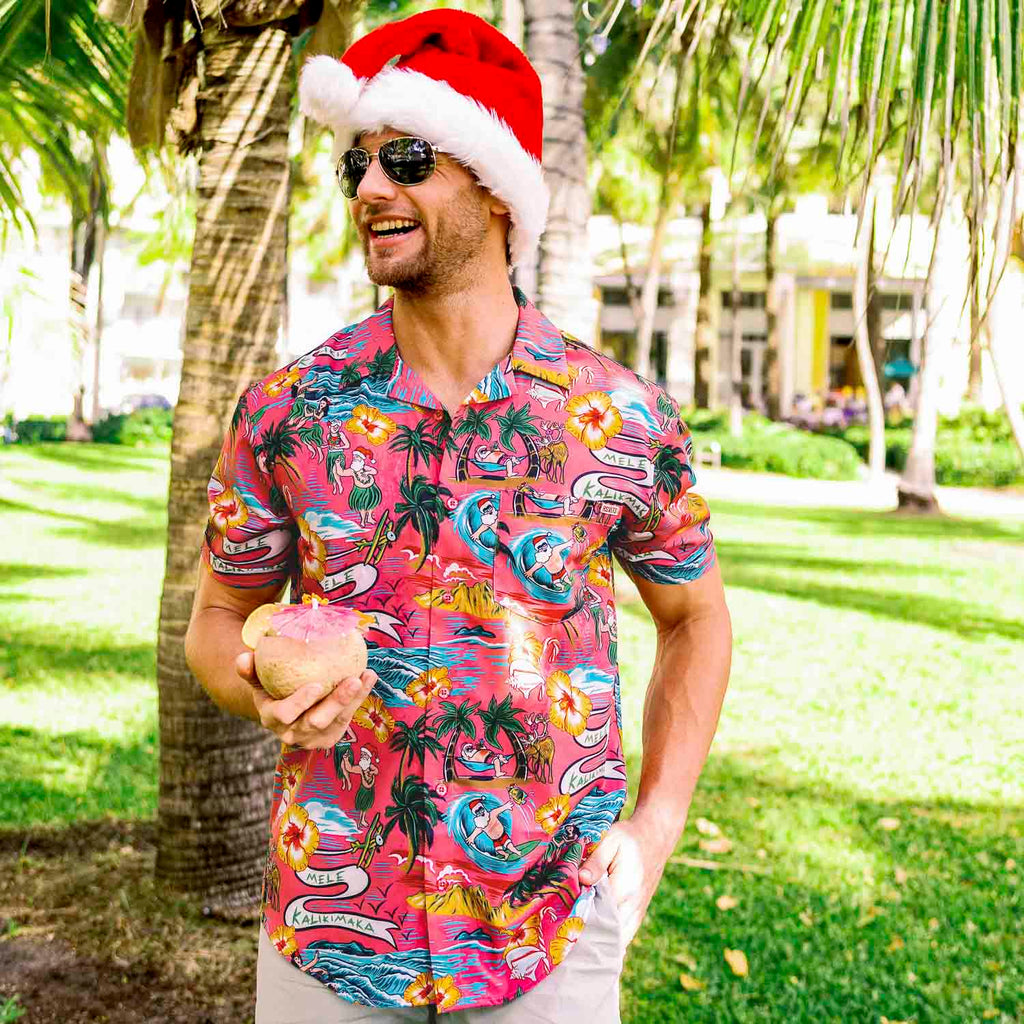 RSVLTS Chill Santa KUNUFLEX Short Sleeve Shirt in Red — detail 4