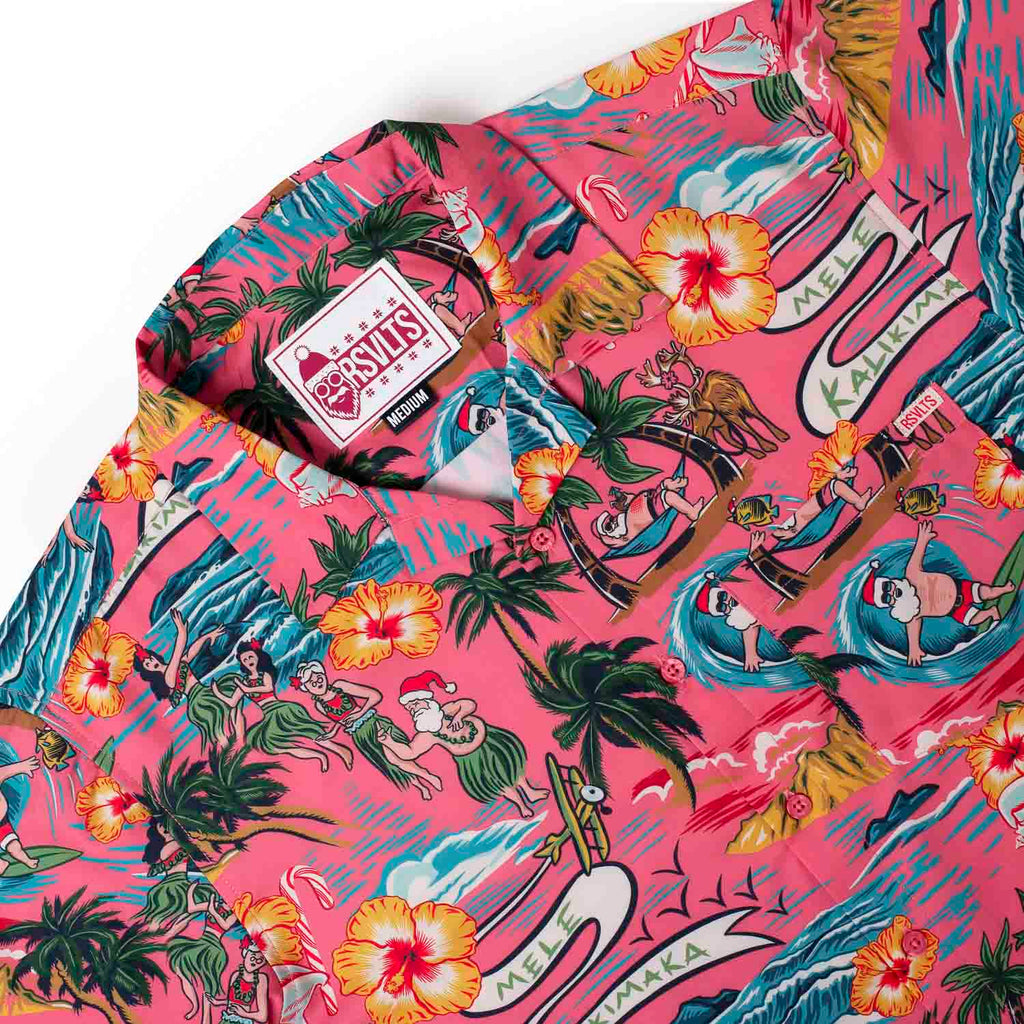 RSVLTS Chill Santa KUNUFLEX Short Sleeve Shirt in Red — detail 5