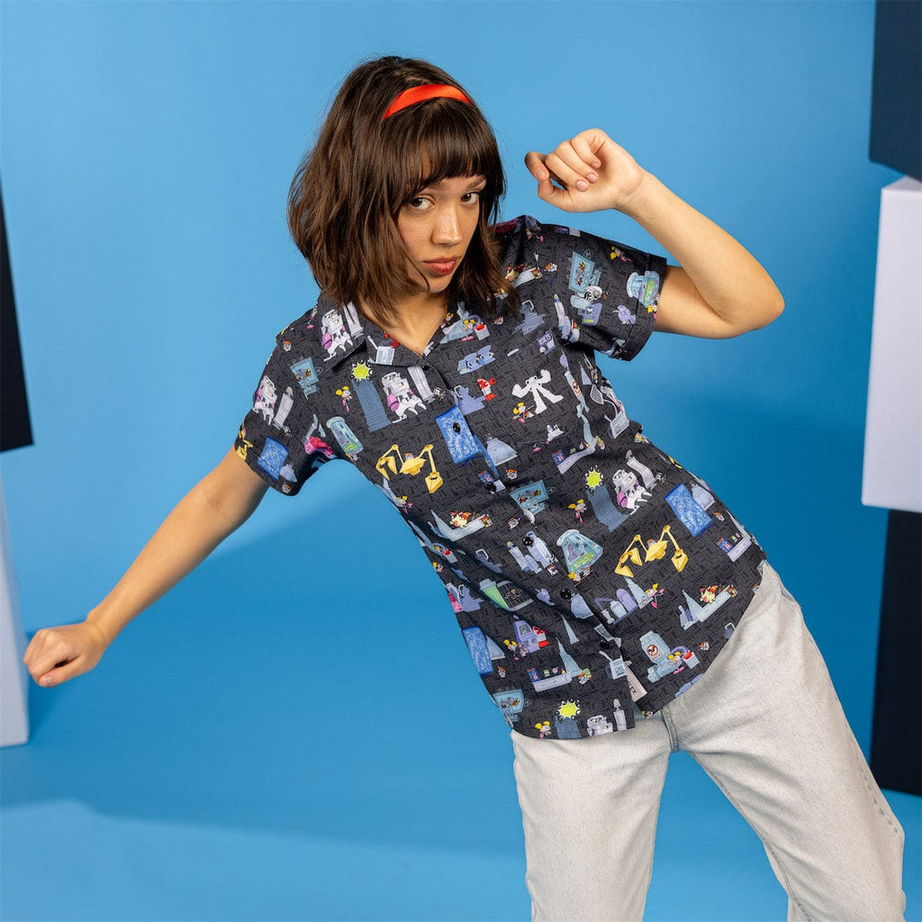 RSVLTS DEE DEE Women's KUNUFLEX Short Sleeve Shirt in Black — detail 7