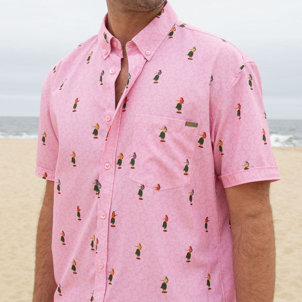 RSVLTS Dashboard Dancin’ KUNUFLEX Short Sleeve Shirt in Red — detail 8