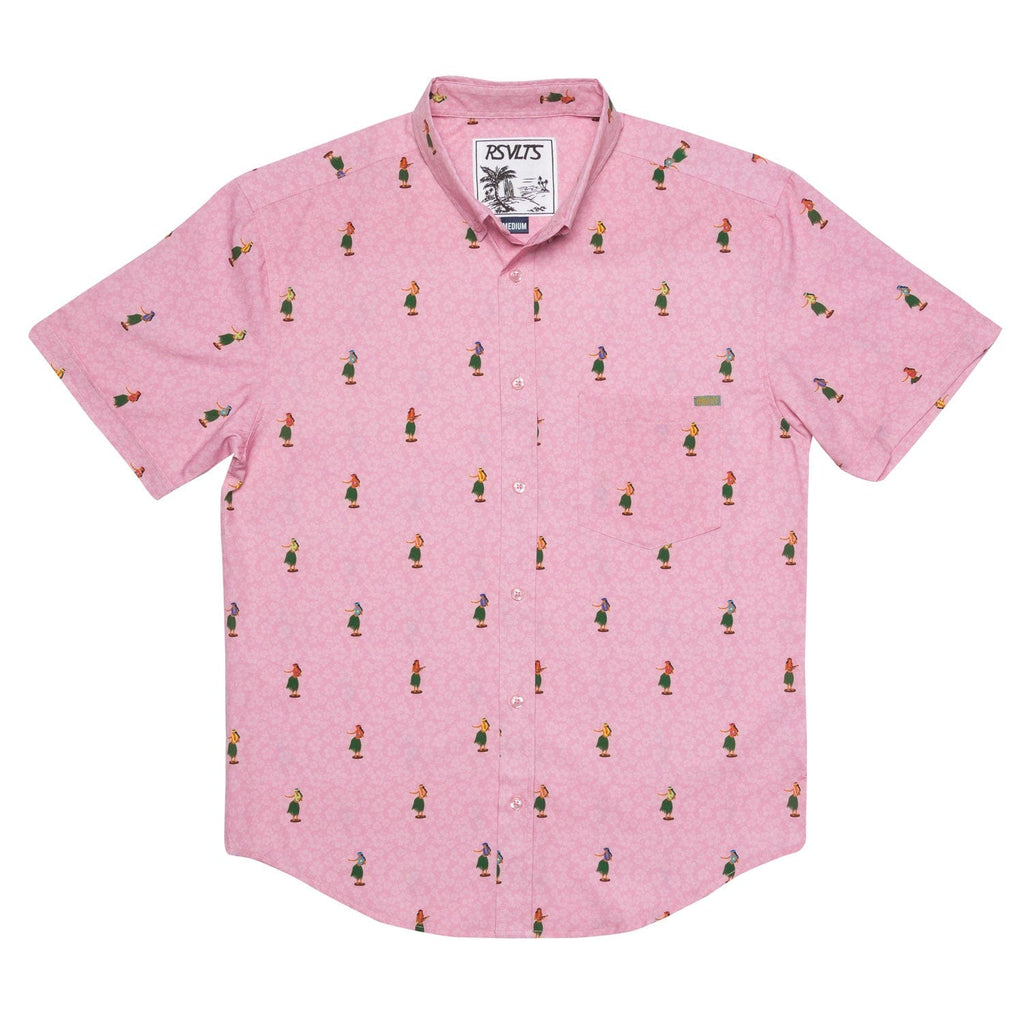 RSVLTS Dashboard Dancin’ KUNUFLEX Short Sleeve Shirt in Red — detail 3