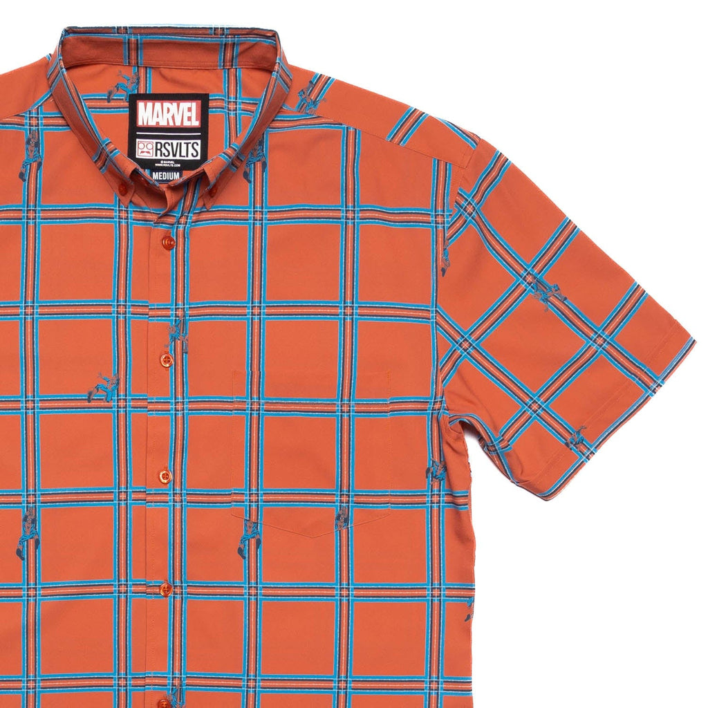 RSVLTS Aplaidnaphobia KUNUFLEX Short Sleeve Shirt in Red — front view