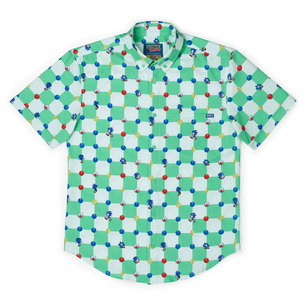 RSVLTS Blue Sphere Bonanza KUNUFLEX Short Sleeve Shirt in Green — detail 6