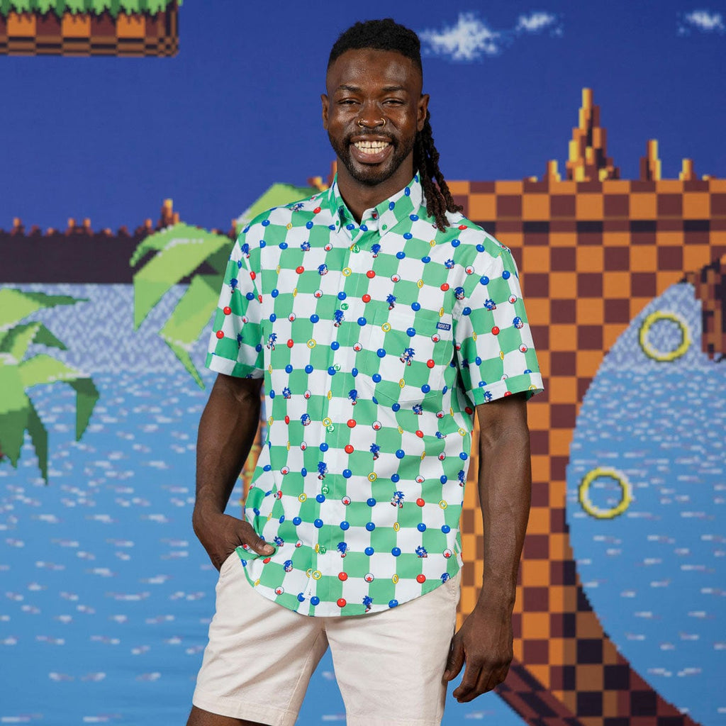 RSVLTS Blue Sphere Bonanza KUNUFLEX Short Sleeve Shirt in Green — detail 3
