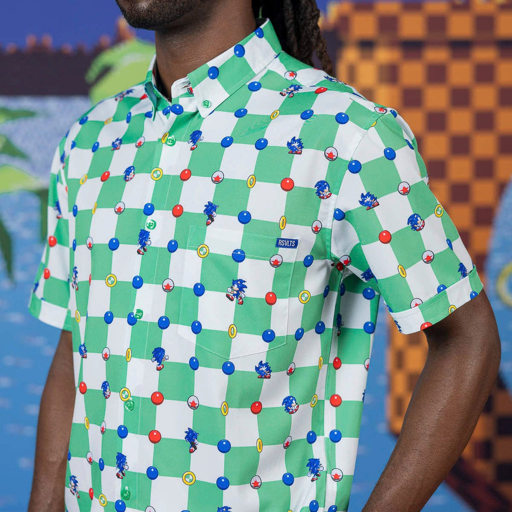 RSVLTS Blue Sphere Bonanza KUNUFLEX Short Sleeve Shirt in Green — detail 5