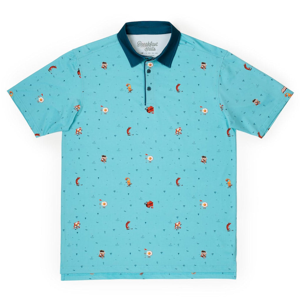 RSVLTS Bacon, Egg & Tees All-Day Polo in Blue — front view