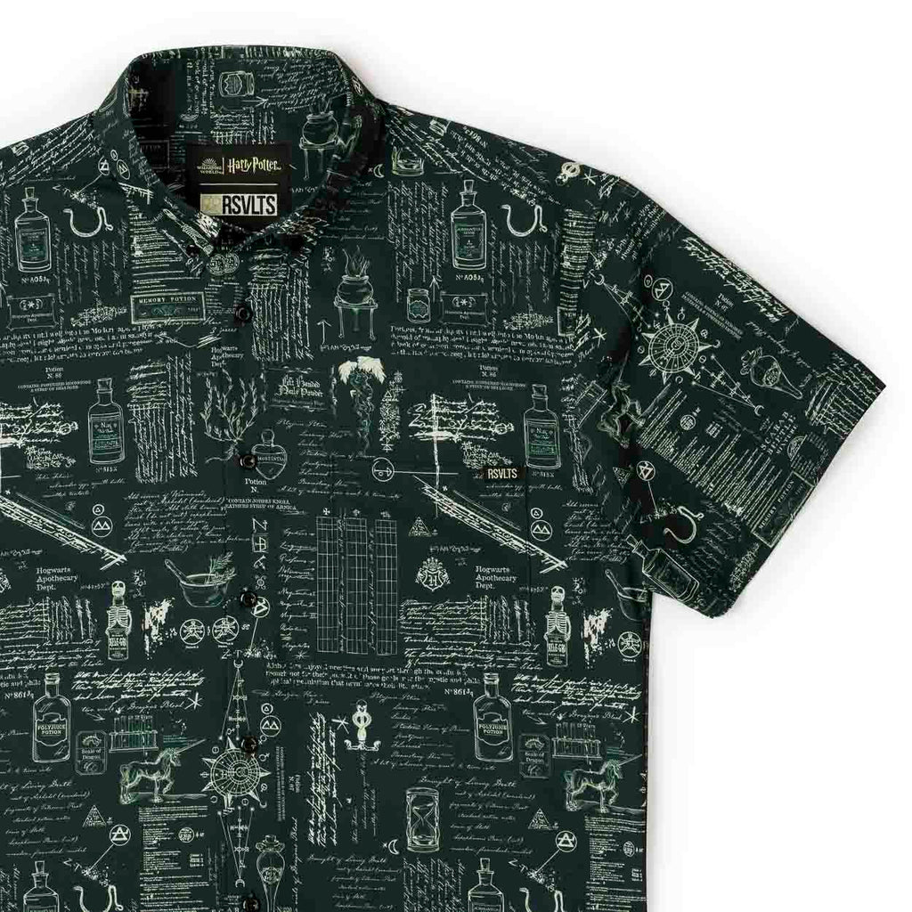 RSVLTS Advanced Potion Making KUNUFLEX Short Sleeve Shirt in Green — front view