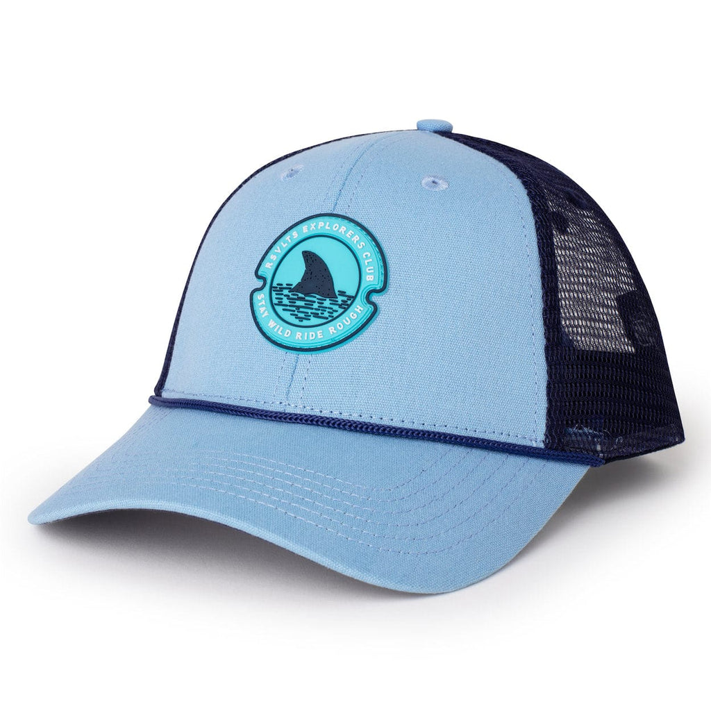 RSVLTS Stay Wild Shark Trucker Hat — front view