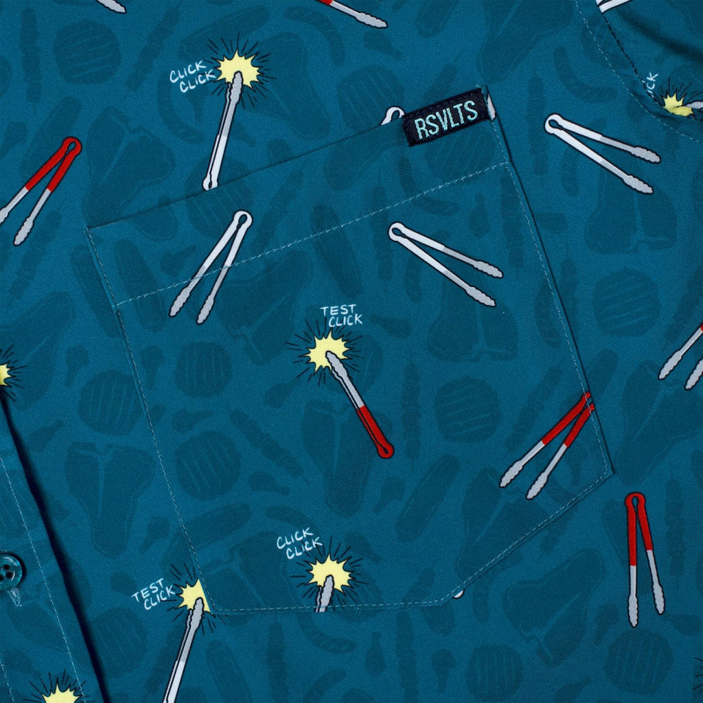 RSVLTS Let Me See That Tong KUNUFLEX Short Sleeve Shirt in Blue — detail 10