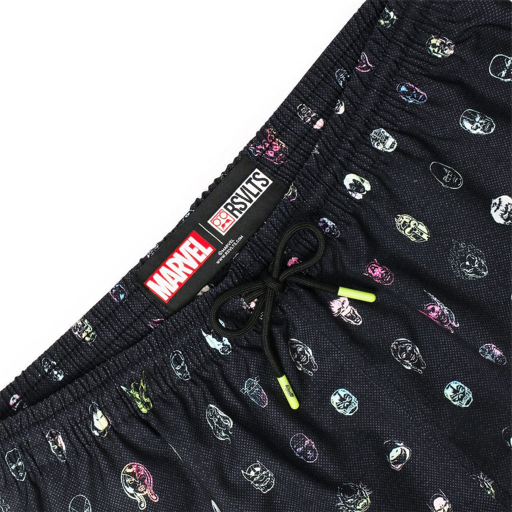 RSVLTS Faces of Marvel Hybrid Shorts in Black — detail 4