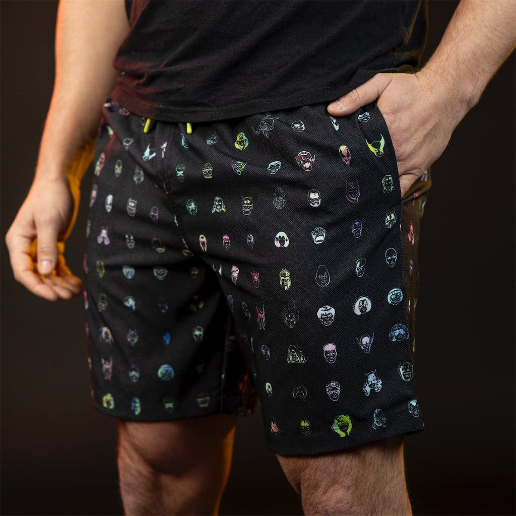 RSVLTS Faces of Marvel Hybrid Shorts in Black — detail 2