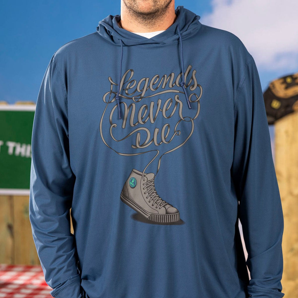 RSVLTS Legends Never Die (Navy) Performance Hoodie in Blue — detail 5