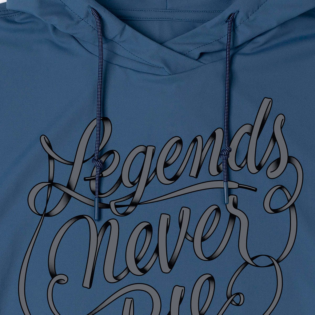 RSVLTS Legends Never Die (Navy) Performance Hoodie in Blue — detail 3