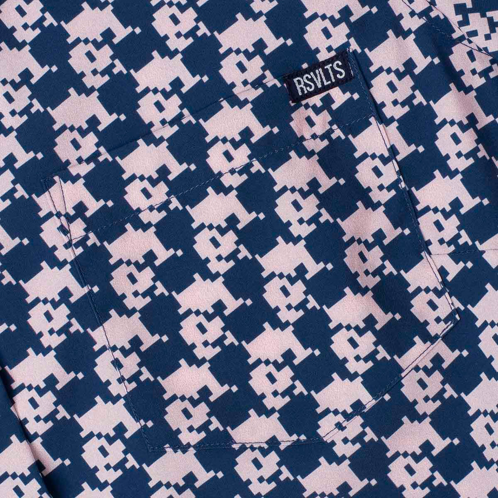 RSVLTS Pixel Pal Women's KUNUFLEX Short Sleeve Shirt in Blue — detail 5