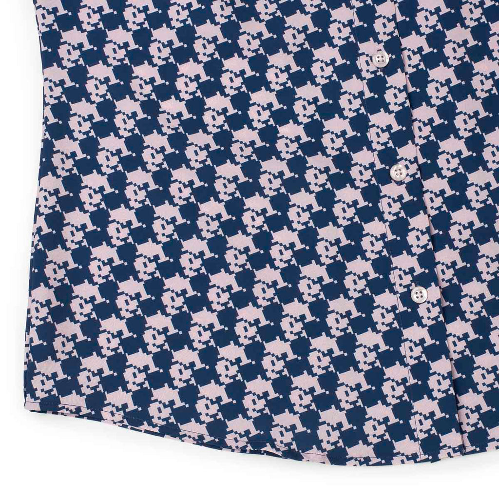 RSVLTS Pixel Pal Women's KUNUFLEX Short Sleeve Shirt in Blue — detail 7