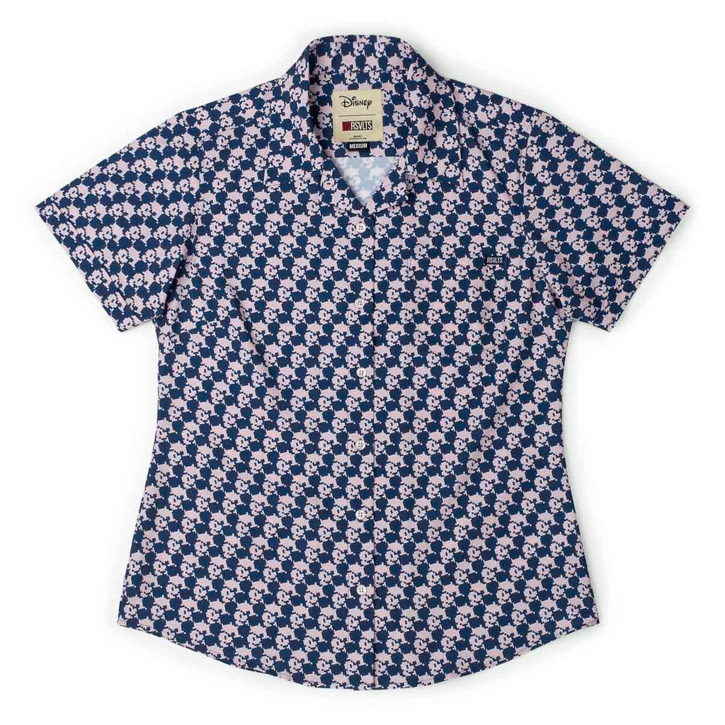 RSVLTS Pixel Pal Women's KUNUFLEX Short Sleeve Shirt in Blue — detail 3