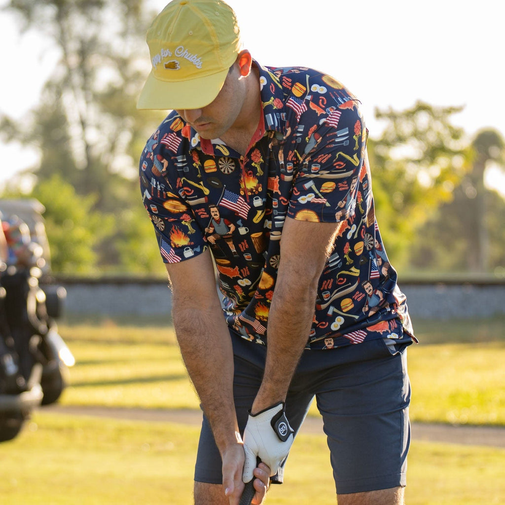RSVLTS Ron Swanson's Polo of Greatness All-Day Polo in Blue — detail 13