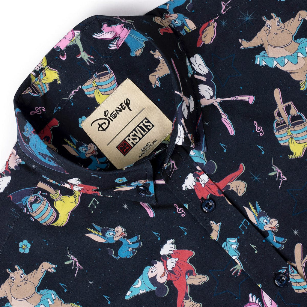 RSVLTS Stellar Symphony KUNUFLEX Short Sleeve Shirt in Black — detail 9