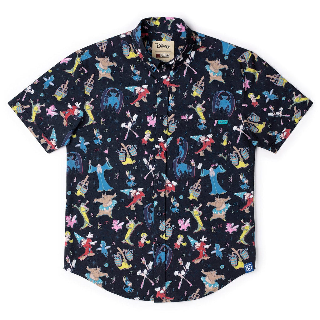 RSVLTS Stellar Symphony KUNUFLEX Short Sleeve Shirt in Black — detail 7