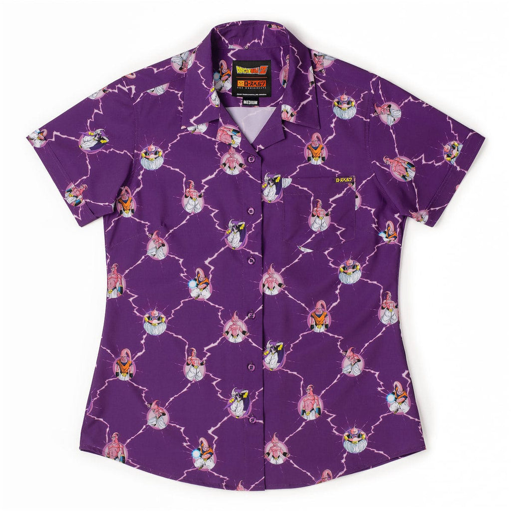 RSVLTS The Many Forms of Buu Women's KUNUFLEX Short Sleeve Shirt in Purple — front view