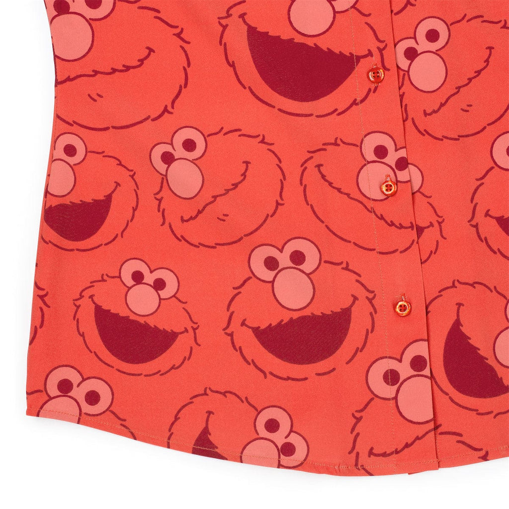 RSVLTS Elmo Everywhere Women's KUNUFLEX Short Sleeve Shirt in Red — detail 8
