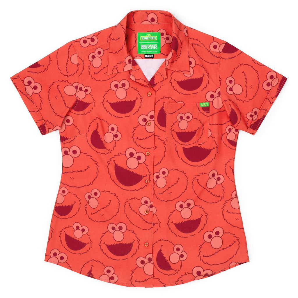 RSVLTS Elmo Everywhere Women's KUNUFLEX Short Sleeve Shirt in Red — detail 3