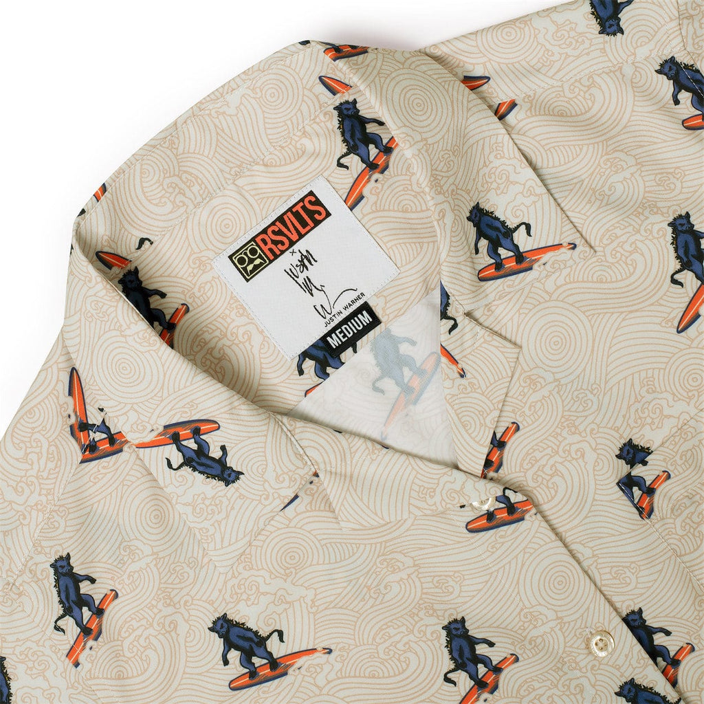 RSVLTS Surf ‘n’ Turf Women's KUNUFLEX Short Sleeve Shirt in Yellow — detail 3