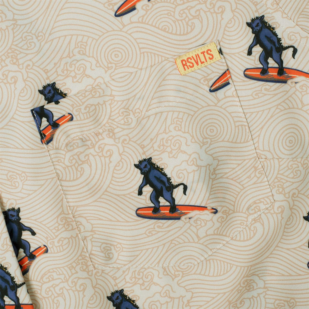 RSVLTS Surf ‘n’ Turf Women's KUNUFLEX Short Sleeve Shirt in Yellow — detail 4