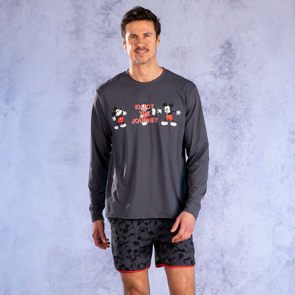 RSVLTS Enjoy the Journey Long Sleeve Performance Tee in Gray — detail 3