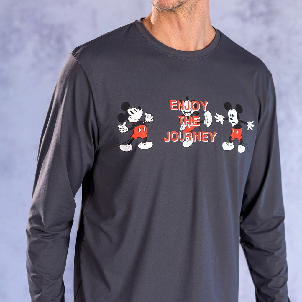 RSVLTS Enjoy the Journey Long Sleeve Performance Tee in Gray — detail 5
