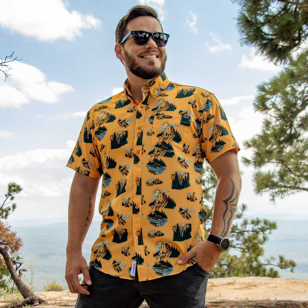 RSVLTS Yosemite KUNUFLEX Short Sleeve Shirt in Yellow — detail 8