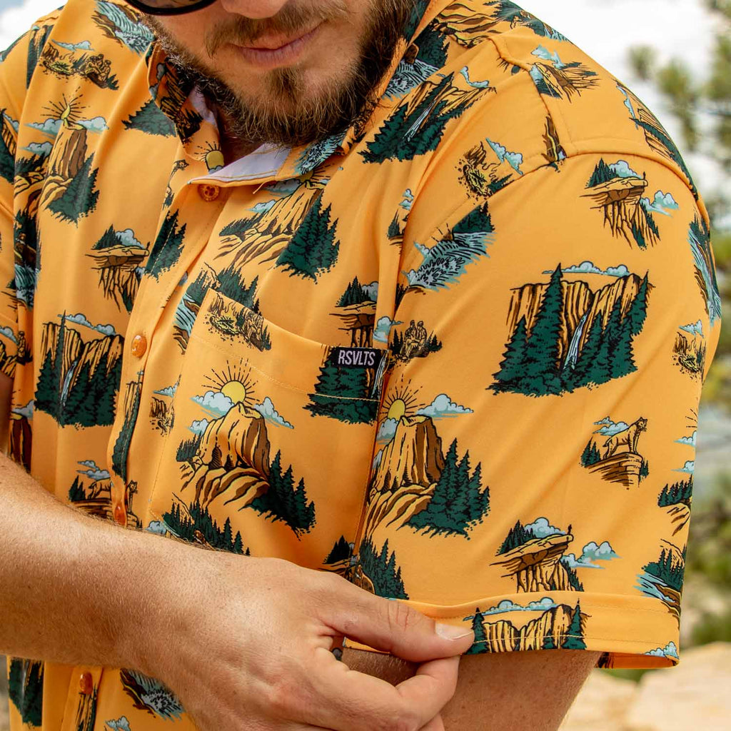 RSVLTS Yosemite KUNUFLEX Short Sleeve Shirt in Yellow — detail 4