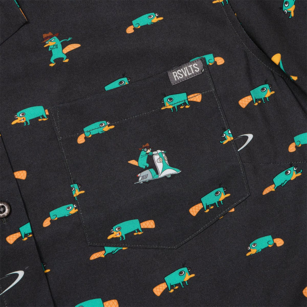 RSVLTS Semi-Aquatic Egg-Laying Mammal of Action Women's KUNUFLEX Short Sleeve Shirt in Black — detail 6