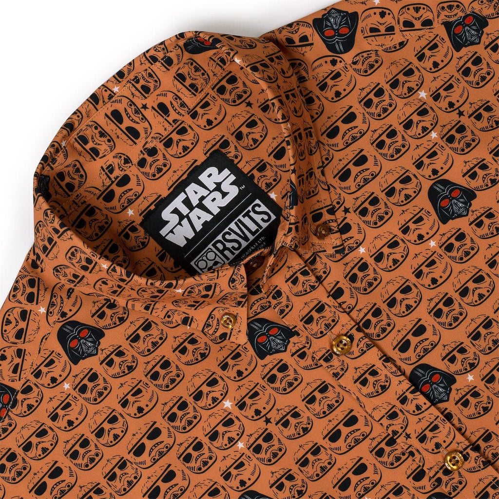 RSVLTS Carved Wars KUNUFLEX Short Sleeve Shirt in Orange — detail 7