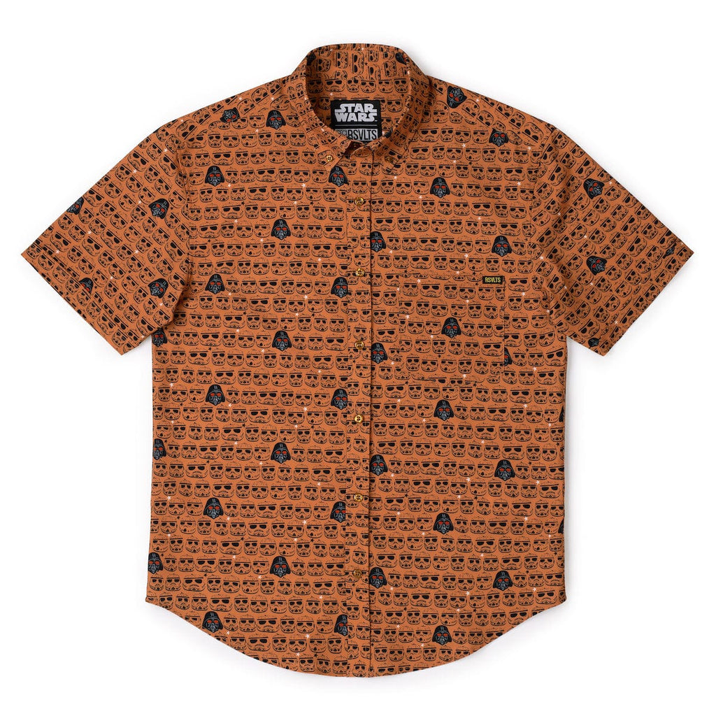 RSVLTS Carved Wars KUNUFLEX Short Sleeve Shirt in Orange — detail 5
