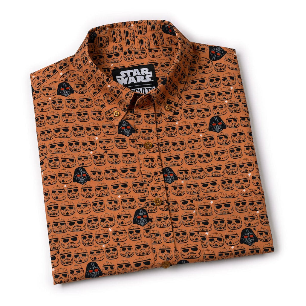 RSVLTS Carved Wars KUNUFLEX Short Sleeve Shirt in Orange — detail 8