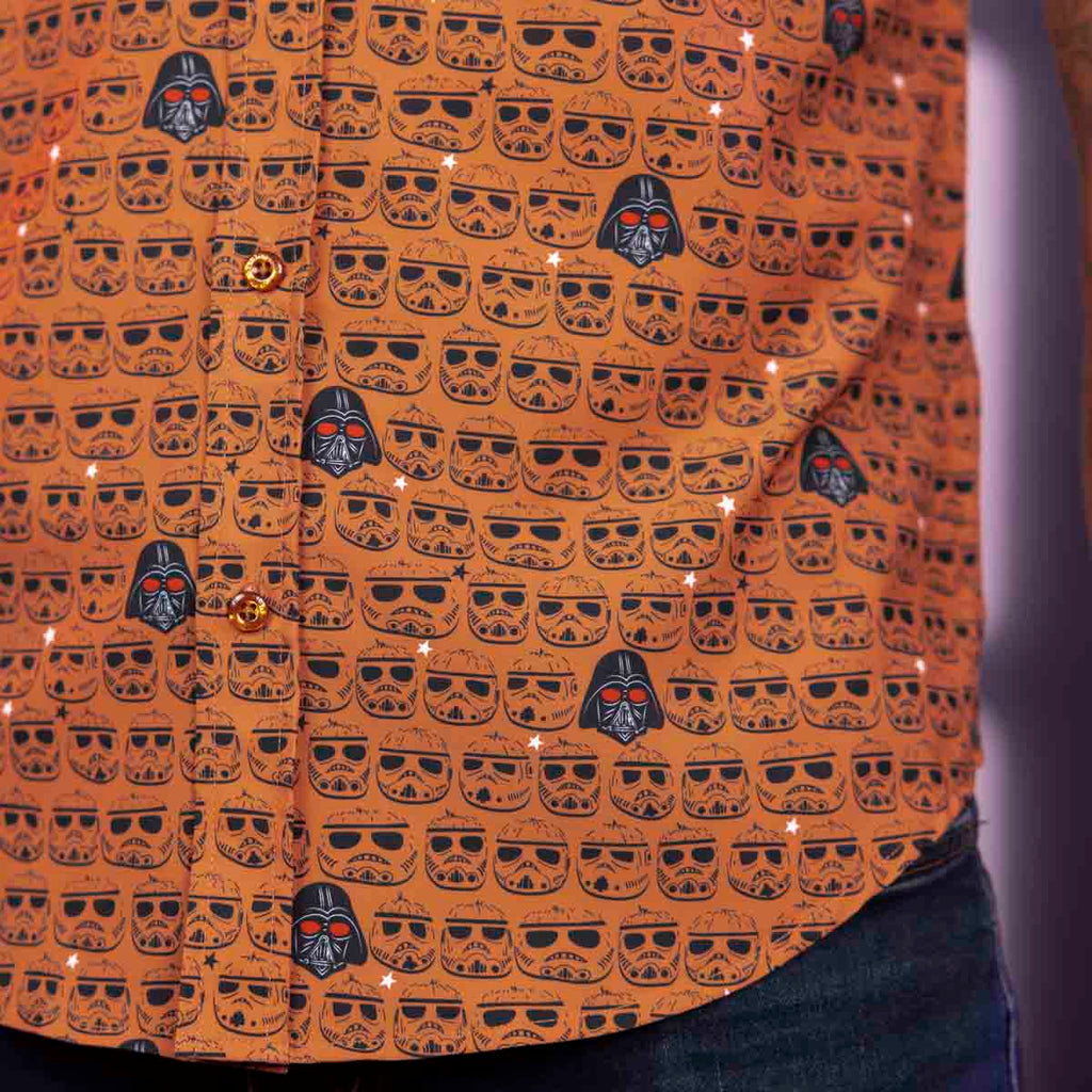 RSVLTS Carved Wars KUNUFLEX Short Sleeve Shirt in Orange — detail 6